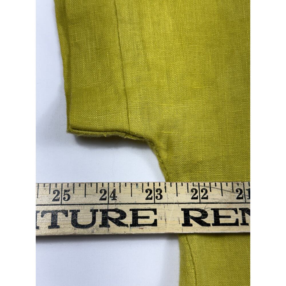 Terzo Millennio Italian Linen Top Green Yellow Tunic Size Large - Picture 7 of 9